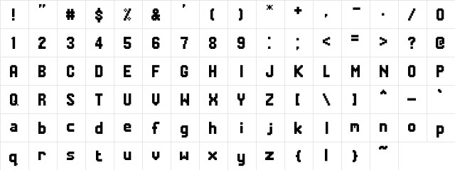 Mania Regular  glyph index