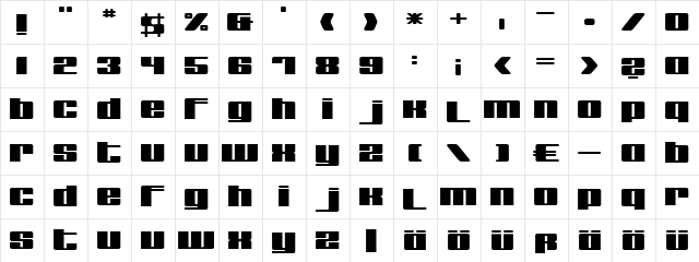 remakeoffabulous3 Bold  glyph index