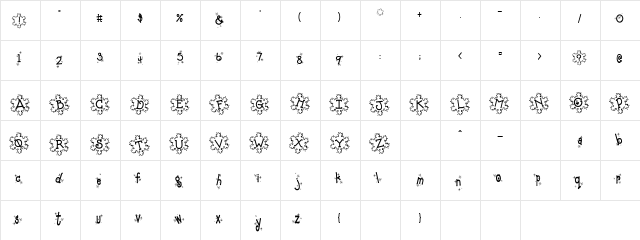 DJ Snow Regular  glyph index
