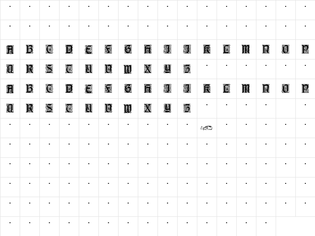 TitlingCaps normal  glyph index