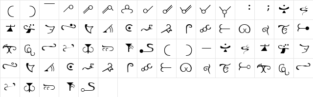 Espruar Elvish FR  glyph index
