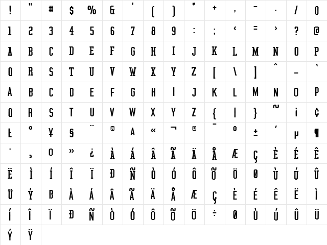 Graphium Regular  glyph index