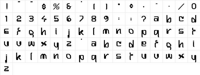 Hairpin-Normal Bold Bold  glyph index