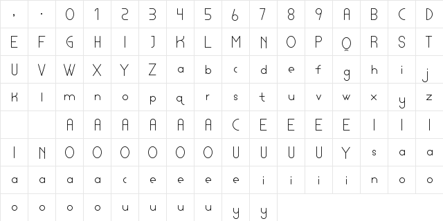 Lamborgini Light Regular  glyph index