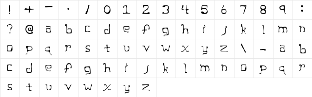 Cage Regular  glyph index