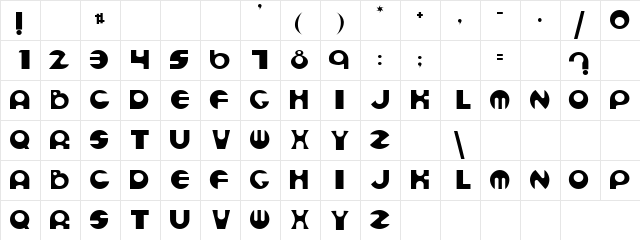 Interface Regular  glyph index