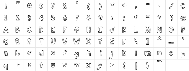 PC Fill It In Regular  glyph index