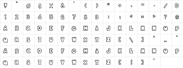 DJ Finch Stocky Regular  glyph index