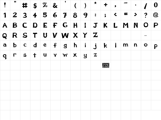 Perdoo Bold  glyph index