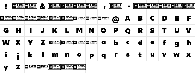 XXII Geom DEMO Black  glyph index