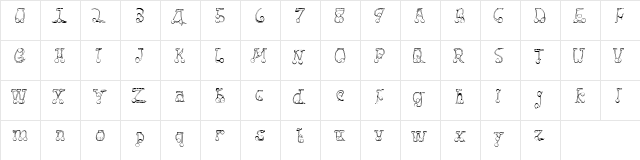 CHWEET CHERRY Regular  glyph index