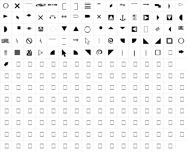 Bits and Pieces Normal  glyph index