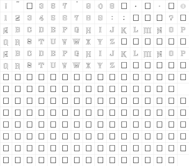 FZ BASIC 41 HOLLOW EX Normal  glyph index