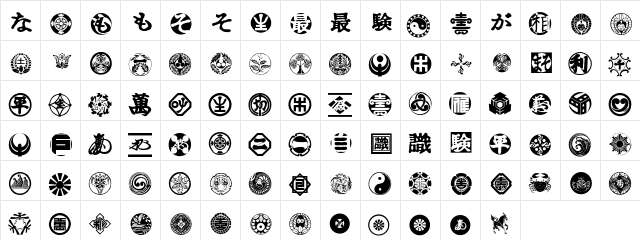 Kurusu Regular  glyph index