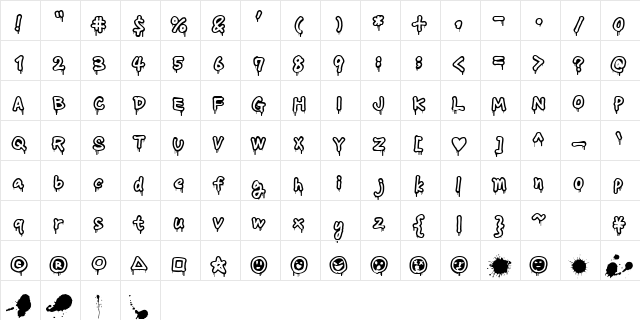 MondayMelt Regular  glyph index
