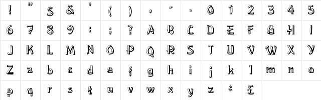 Doric Regular  glyph index