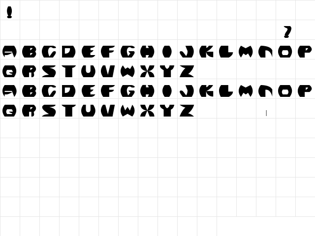 Cyber Phonic Regular  glyph index