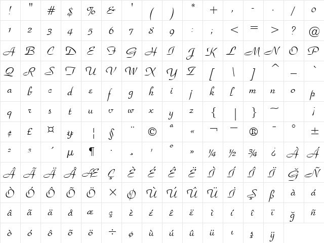 00529 Regular  glyph index