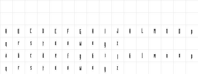 Margo Gothic  glyph index