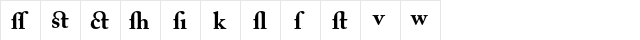 Adobe Caslon Bold Alternate  glyph index