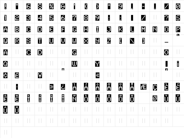 Synchro Reversed LET Plain  glyph index