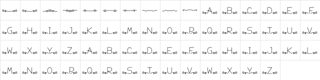 meniko Regular  glyph index