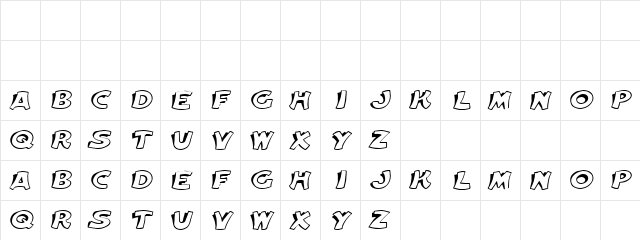 EquableCaps Oblique  glyph index