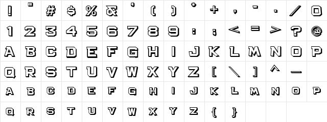 Bachelor Pad Shadow JL Regular  glyph index