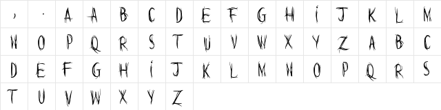 Words are but wind Regular  glyph index