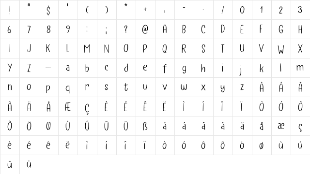 Instant Harmony Lite DEMO Regular  glyph index