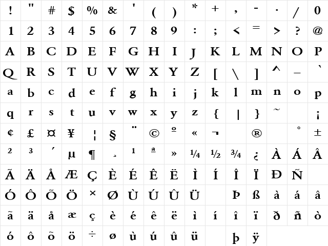 Ummama 3 Regular  glyph index