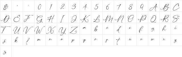 Saritha Regular  glyph index