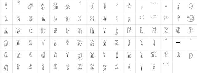LDJ Snowy Pines Regular  glyph index