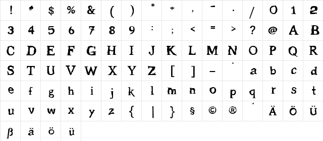 Gleam Regular  glyph index