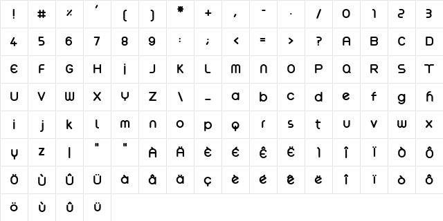 cjust Medium  glyph index