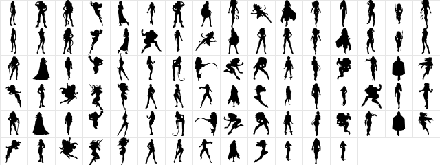 Action Women Regular  glyph index
