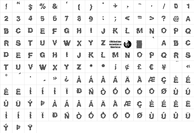 GaudiTiles Regular  glyph index