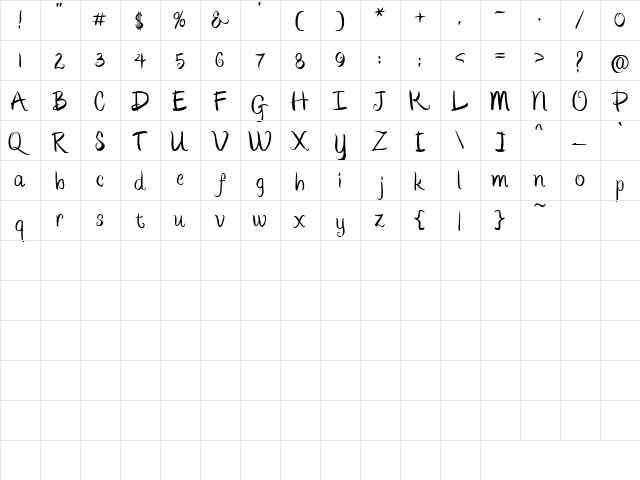 PC Becca Brush Regular  glyph index