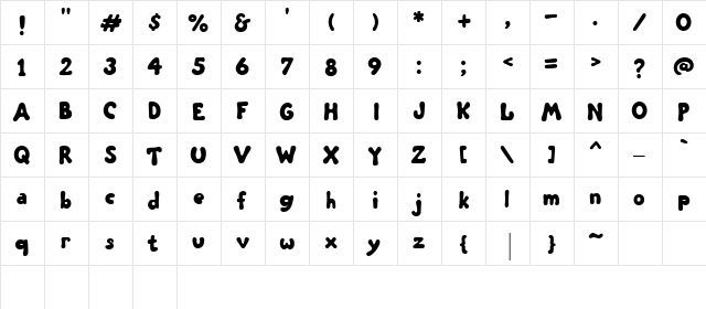 CK Lautrec Regular  glyph index