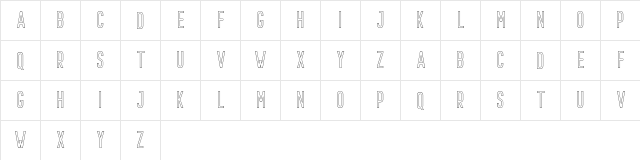 Prestage Outline  glyph index