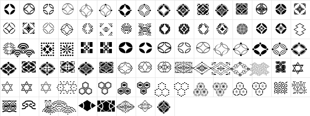 SevenTreasuresOrnamentsITC Medium  glyph index