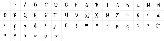 Harley Script Regular  glyph index