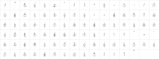 LDJ Ornaments Regular  glyph index