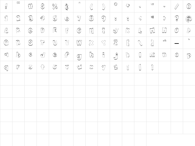 CK Chunky Block Regular  glyph index
