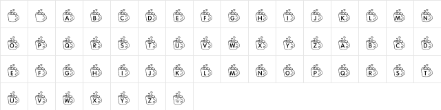 KR Coffee Love Regular  glyph index