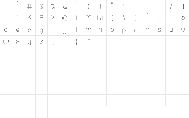 Essential Arrangement-Hollow Regular  glyph index