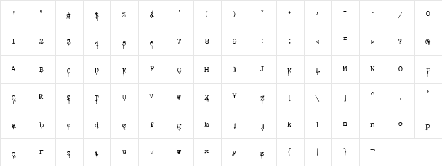 Nasal Drip Nasal Drip  glyph index