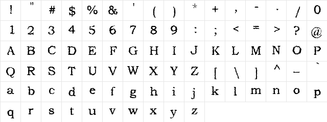Uturn Regular  glyph index
