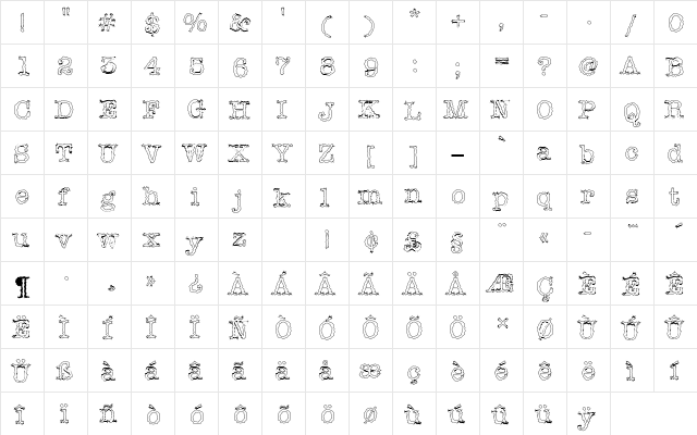 IceAgeDOu1 Regular  glyph index