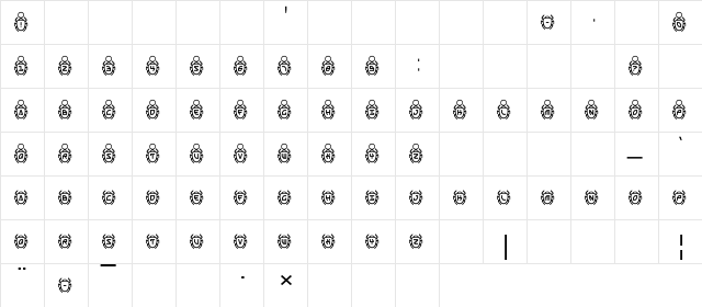 Scarab Regular  glyph index